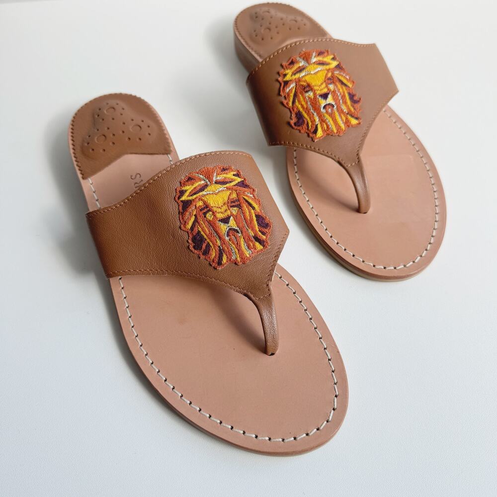 Jack Rogers Leather Leo Lion Sandals Size 9.5